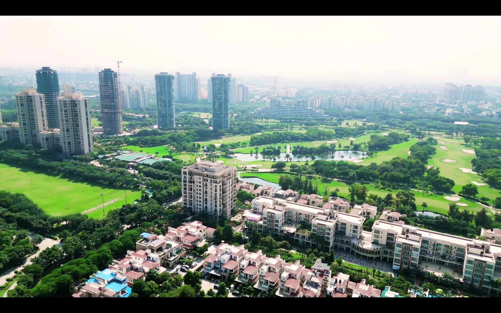 Aerial view of Jaypee Greens golf course, Greater Noida