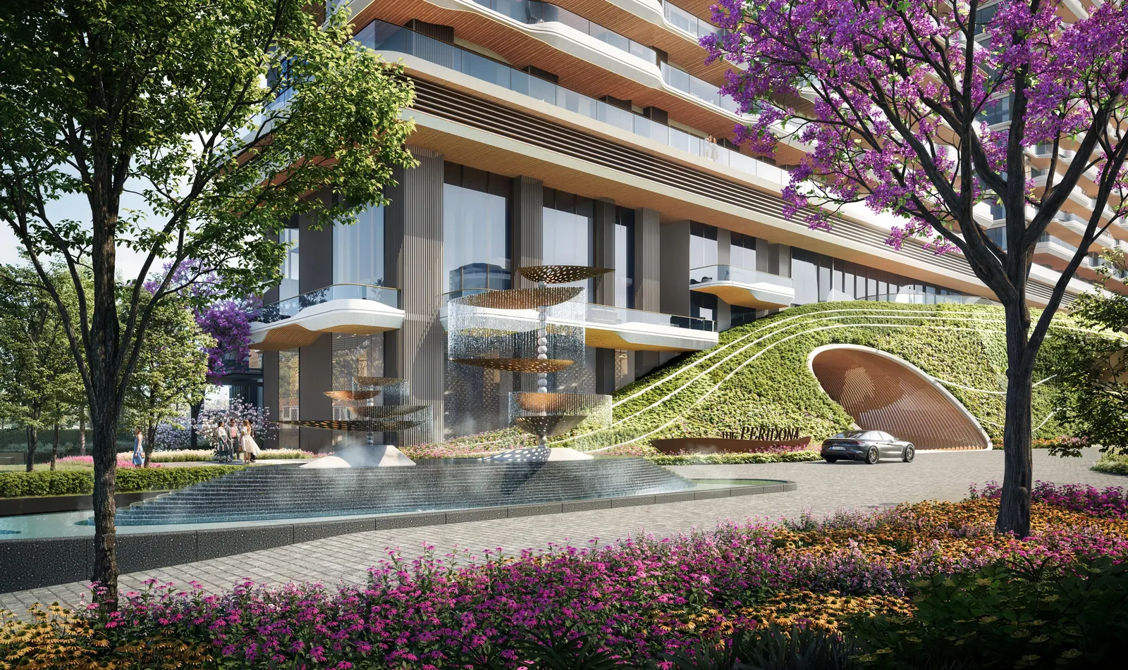 Landscaped entrance