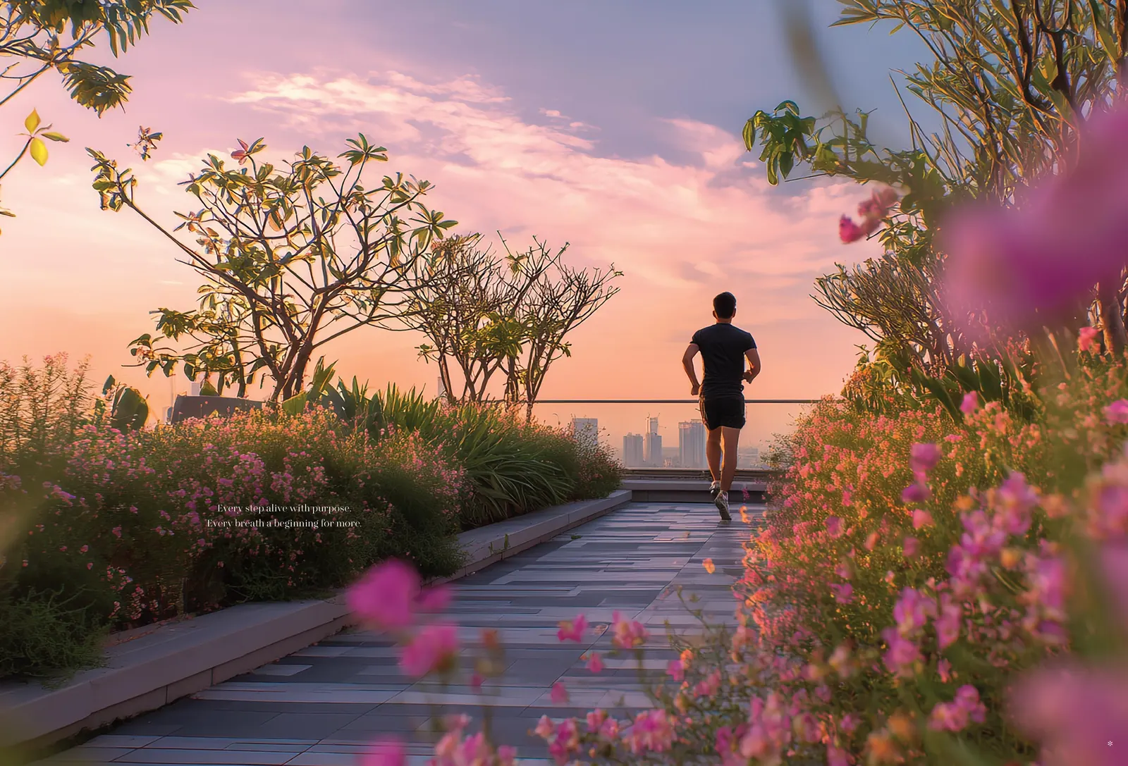 Rooftop jogging track